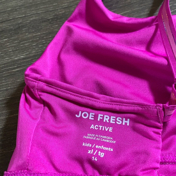 Joe Fresh Active Kid's Girl's Sports Bra Bralette Bra Pink Size XL - Picture 4 of 6